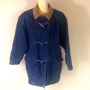 Vtg, Abbmoor Shell 💯 % Cotton Unisex Jeans jacket Size Approximate L Not Tag